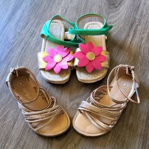 Cat & jack girls sandals lot size 8 toddler